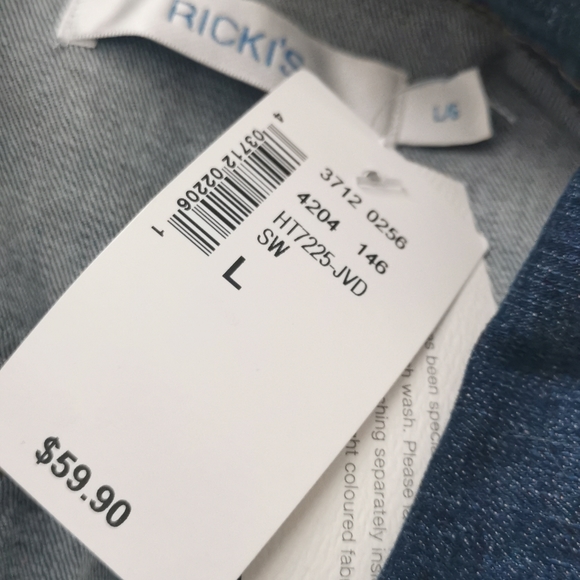 Ricki's Dark Wash Denim Vest Size Large - Picture 6 of 6